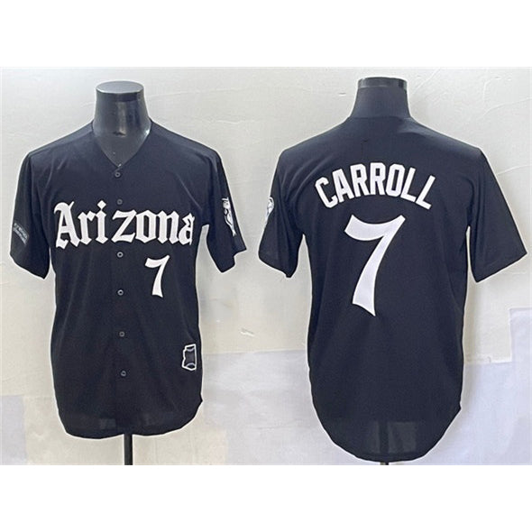 marshops Arizona Diamondbacks #7 Corbin Carroll Black  'Gothic Desert Fang Edition' Vapor Limited Stitched Jersey