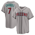 marshops Arizona Diamondbacks #7 Corbin Carroll Gray  Road Replica Jersey