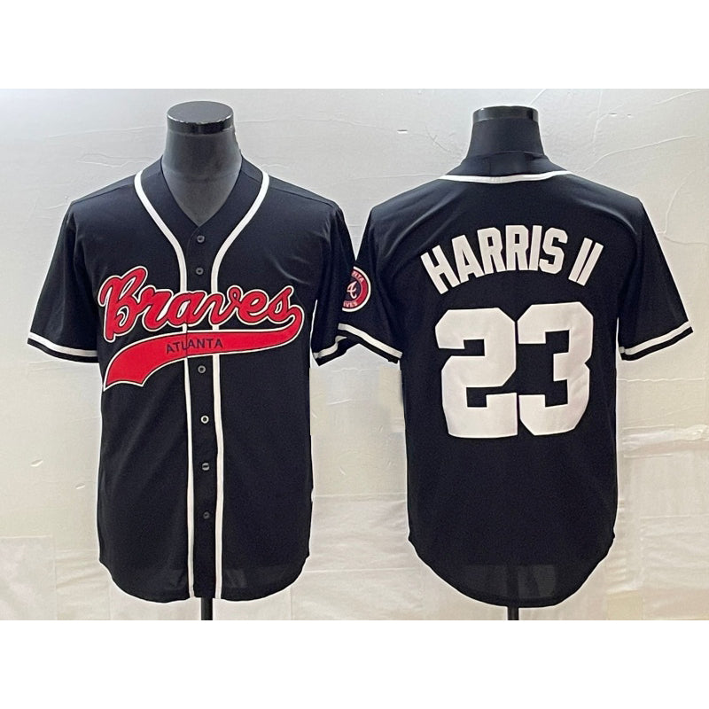 marshops Atlanta Braves #23 Michael Harris II Black  Cool Base Stitched Jersey