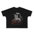Marshops Foreign Trade Wholesale Billi0N Hip-Hop High Street Fashion Brand Cartoon Pattern Graffiti Drop Shoulder Sleeve Couple Short-Sleeve T-Shirt