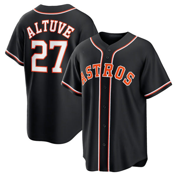 marshops Houston Astros #27 Jose Altuve 2026 Black  Out Stitched Jersey