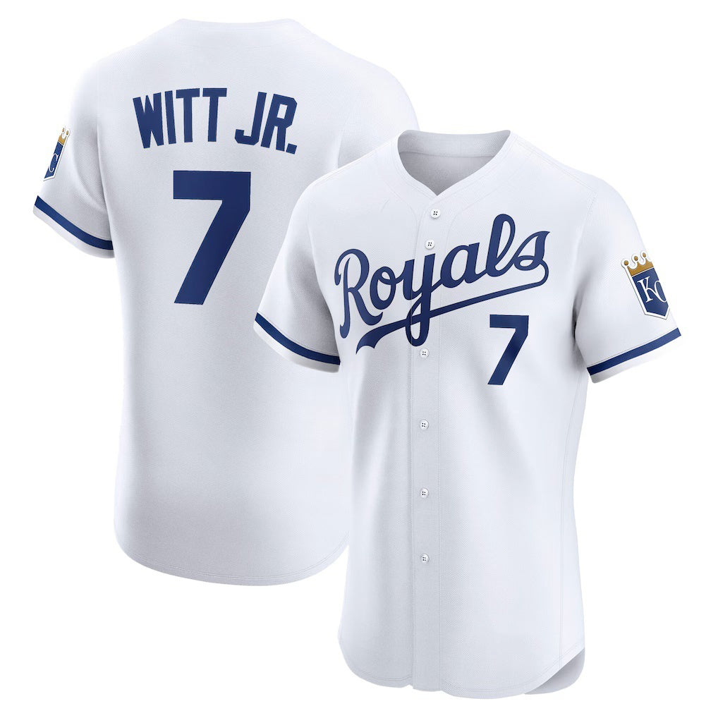 marshops Kansas City Royals #7 Bobby Witt Jr. White  Home Elite Player Jersey
