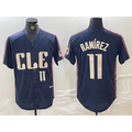 marshops Cleveland Guardians #11 Jose Ramirez Number Navy  2024 City Connect Limited Stitched Jersey