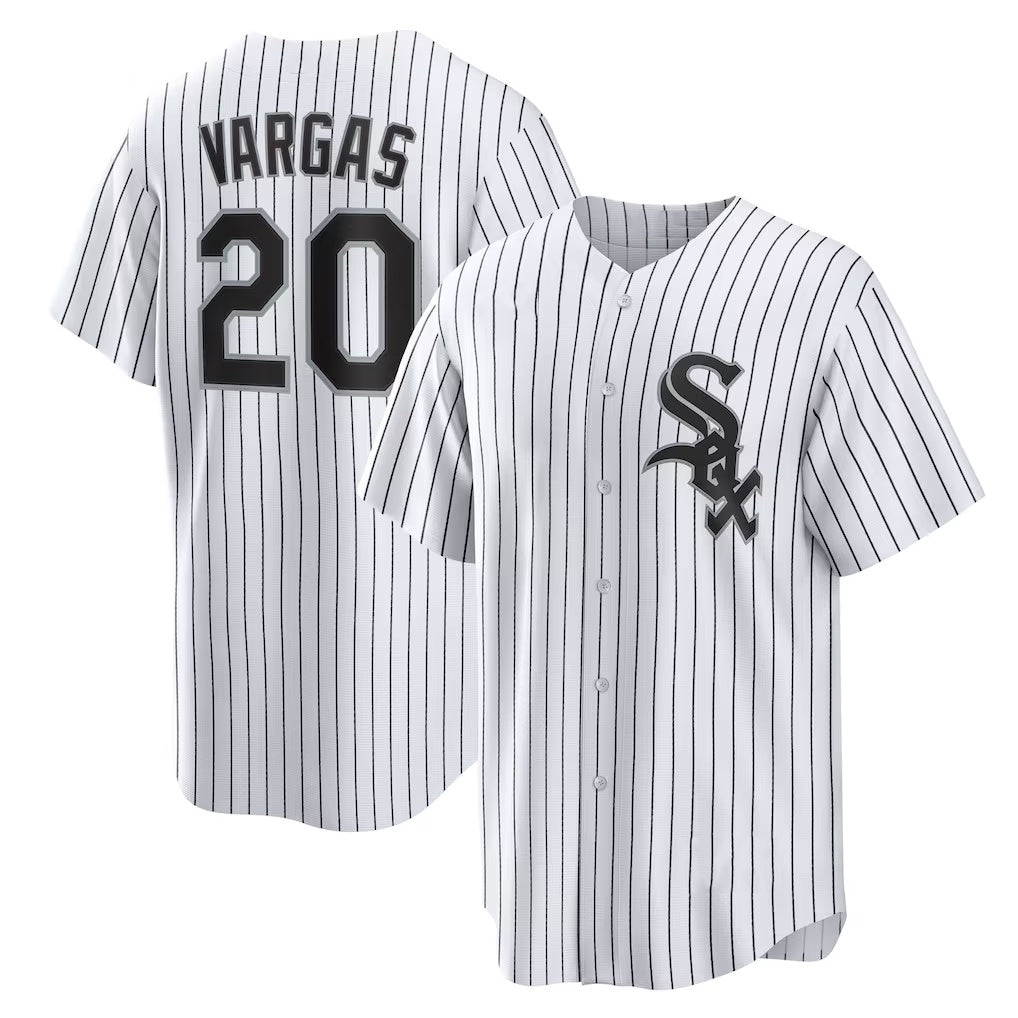 marshops  Chicago White Sox #20 Miguel Vargas White  Home Replica Jersey