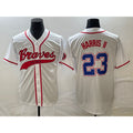 marshops Atlanta Braves #23 Michael Harris II White  Cool Base With Patch Stitched Jersey 2