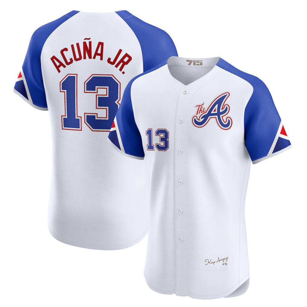 marshops Atlanta Braves #13 Ronald Acu?a Jr. White  City Connect Elite Jersey