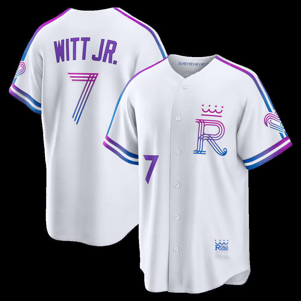 marshops Kansas City Royals #7 Bobby Witt Jr. White  2026 City Connect Stadium Jersey
