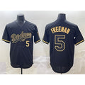marshops Los Angeles Dodgers #5 Freddie Freeman Black Gold  Limited Stitched Jersey