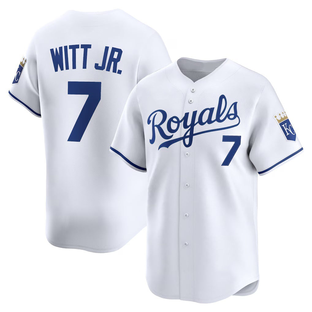 marshops Kansas City Royals #7 Bobby Witt Jr. White  Home Limited Player Jersey