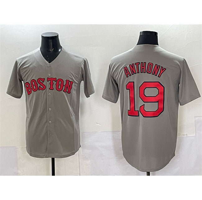 marshops Boston Red Sox #19 Roman Anthony Gray  Cool Base Stitched Jersey