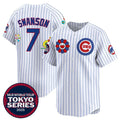 marshops Chicago Cubs #7 Dansby Swanson White  2025 Tokyo Series Limited Stitched Jersey
