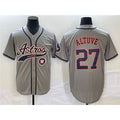 marshops Houston Astros #27 Jose Altuve Gray  With Patch Cool Base Stitched Jersey