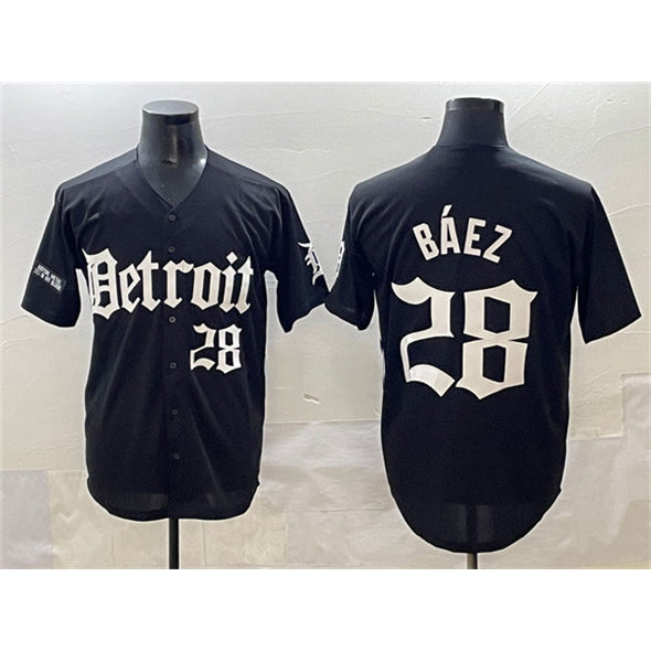 marshops Detroit Tigers #28 Javier B¨¢ez Black  'Motor Gothic Edition' Vapor Premier Limited Stitched Jersey