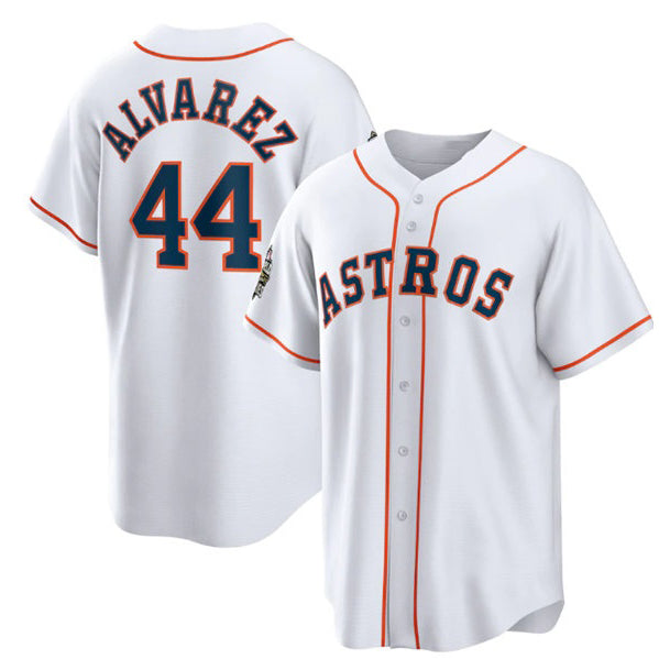 marshops Houston Astros #44 Yordan Alvarez White  2022 World Series Home Stitched Jersey