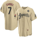 marshops Arizona Diamondbacks #7 Corbin Carroll Gold  2023 World Series City Connect Cool Base Stitched Jersey