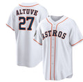 marshops Houston Astros #27 Jose Altuve White  2022 World Series Home Stitched Jersey