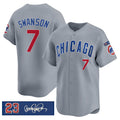 marshops Chicago Cubs #7 Dansby Swanson Gray  'Ryne Sandberg Tribute' Vapor Limited V3 Stitched Jersey