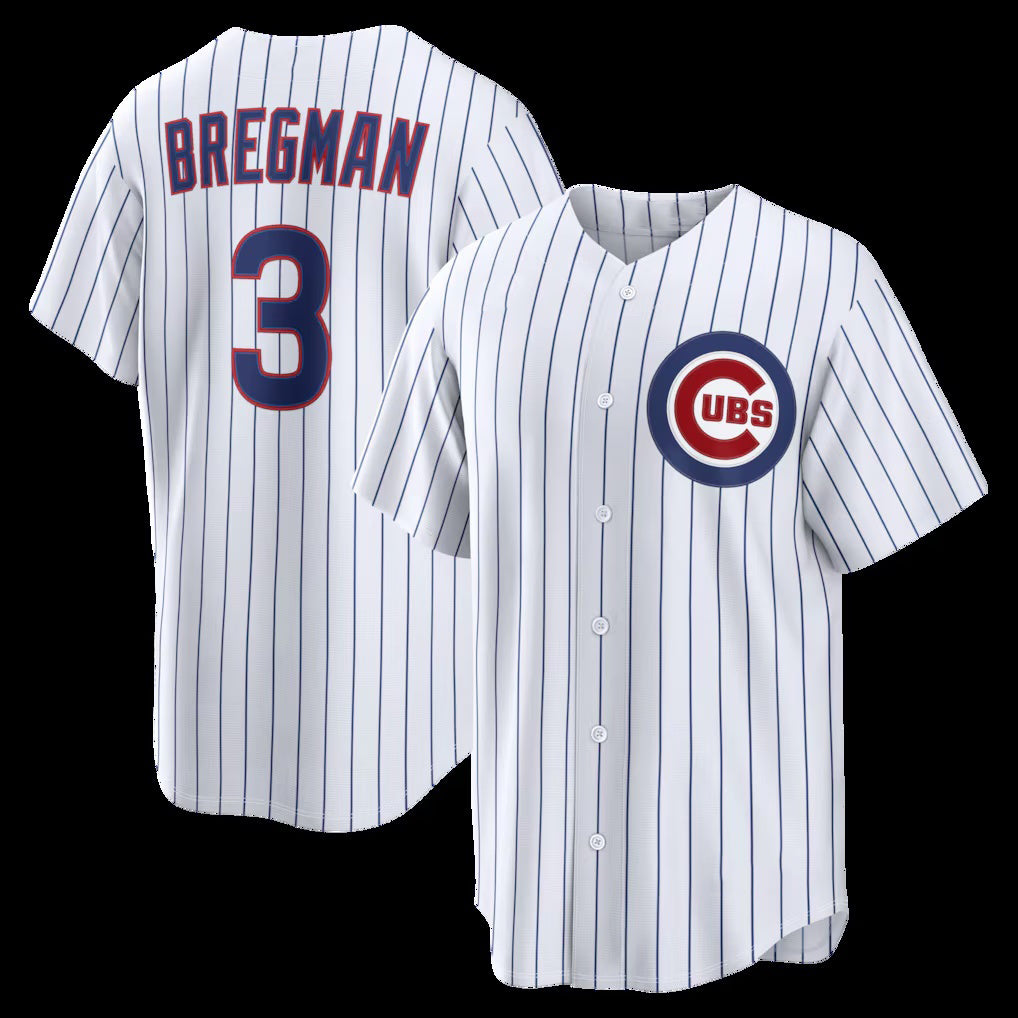 marshops Chicago Cubs #3 Alex Bregman White  Home Replica Jersey