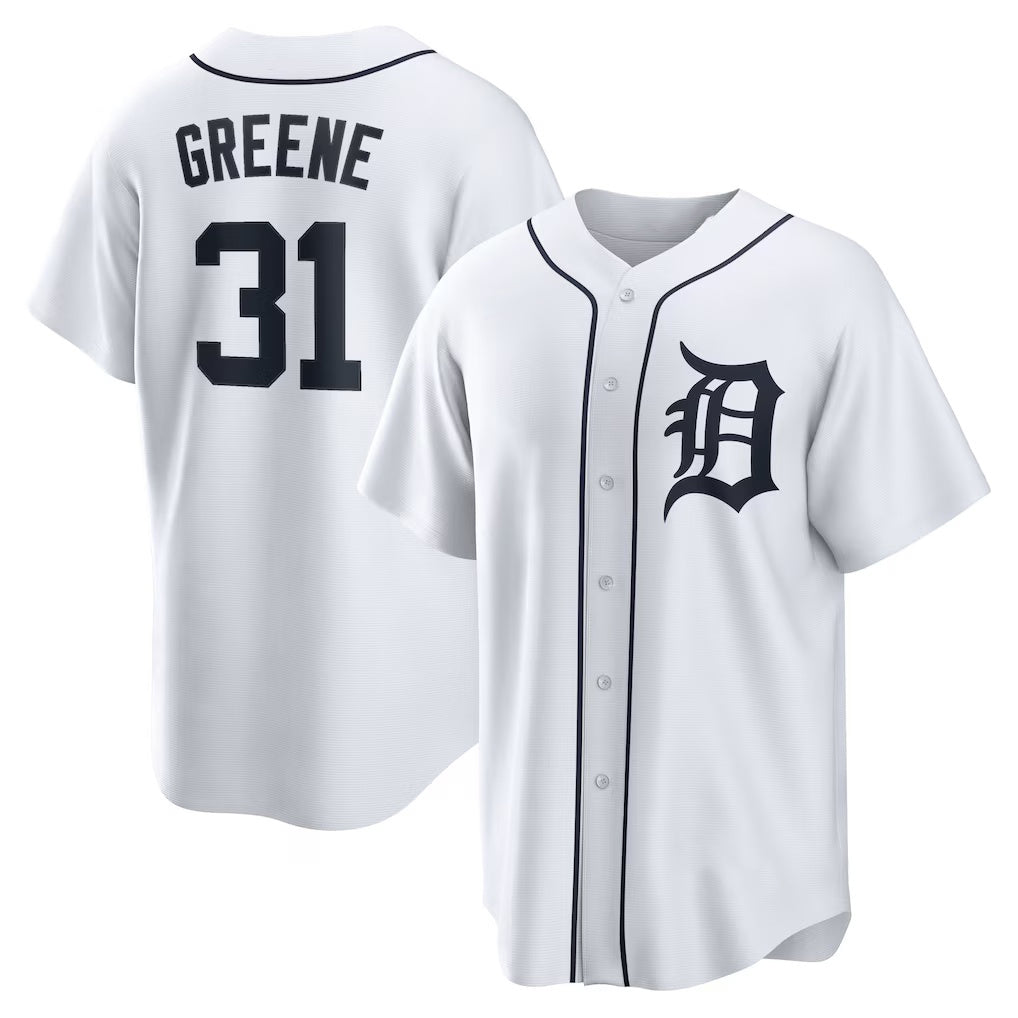 marshops Detroit Tigers #31 Riley Greene White  Replica Player Jersey