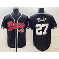 marshops Atlanta Braves #27 Austin Riley Black  Cool Base Stitched Jersey 2