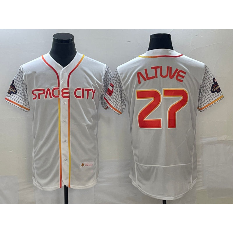 marshops Houston Astros #27 Jose Altuve Number White  2023 City Connect Flex Base Stitched Jersey 3