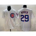 marshops Chicago Cubs #29 Michael Busch White  Cool Base Stitched Jersey