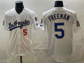 marshops Los Angeles Dodgers #5 Freddie Freeman White  2026 Gold Collection 9x & B2B Champs Patch Stitched Jersey