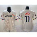 marshops Houston Astros #11 Cam Smith Cream  2025 City Connect With Texas Patch Limited Stitched Jersey