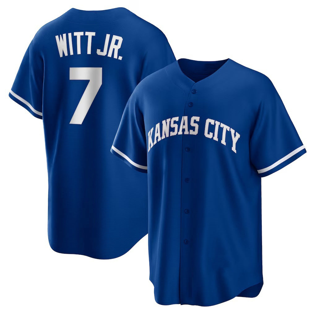 marshops Kansas City Royals #7 Bobby Witt Jr. Rush Blue  Alternate 2 Replica Jersey