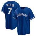 marshops Kansas City Royals #7 Bobby Witt Jr. Rush Blue  Alternate 2 Replica Jersey