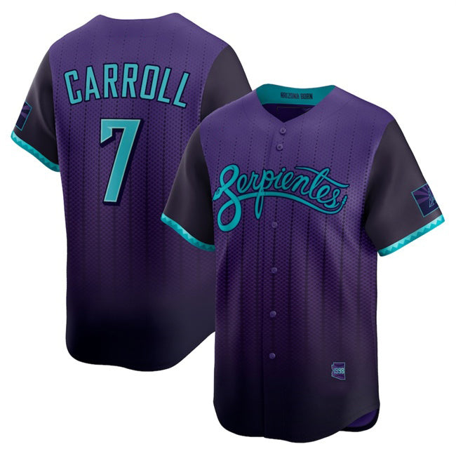 marshops Arizona Diamondbacks #7 Corbin Carroll Purple  2025 City Connect Limited Stitched Jersey