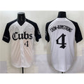 marshops Chicago Cubs #4 Pete Crow-Armstrong White  Black 'Gothic North Side Edition' Vapor Premier Limited Stitched Jersey