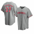 marshops  Cincinnati Reds #37 Tyler Stephenson Grey  Cool Base Jersey