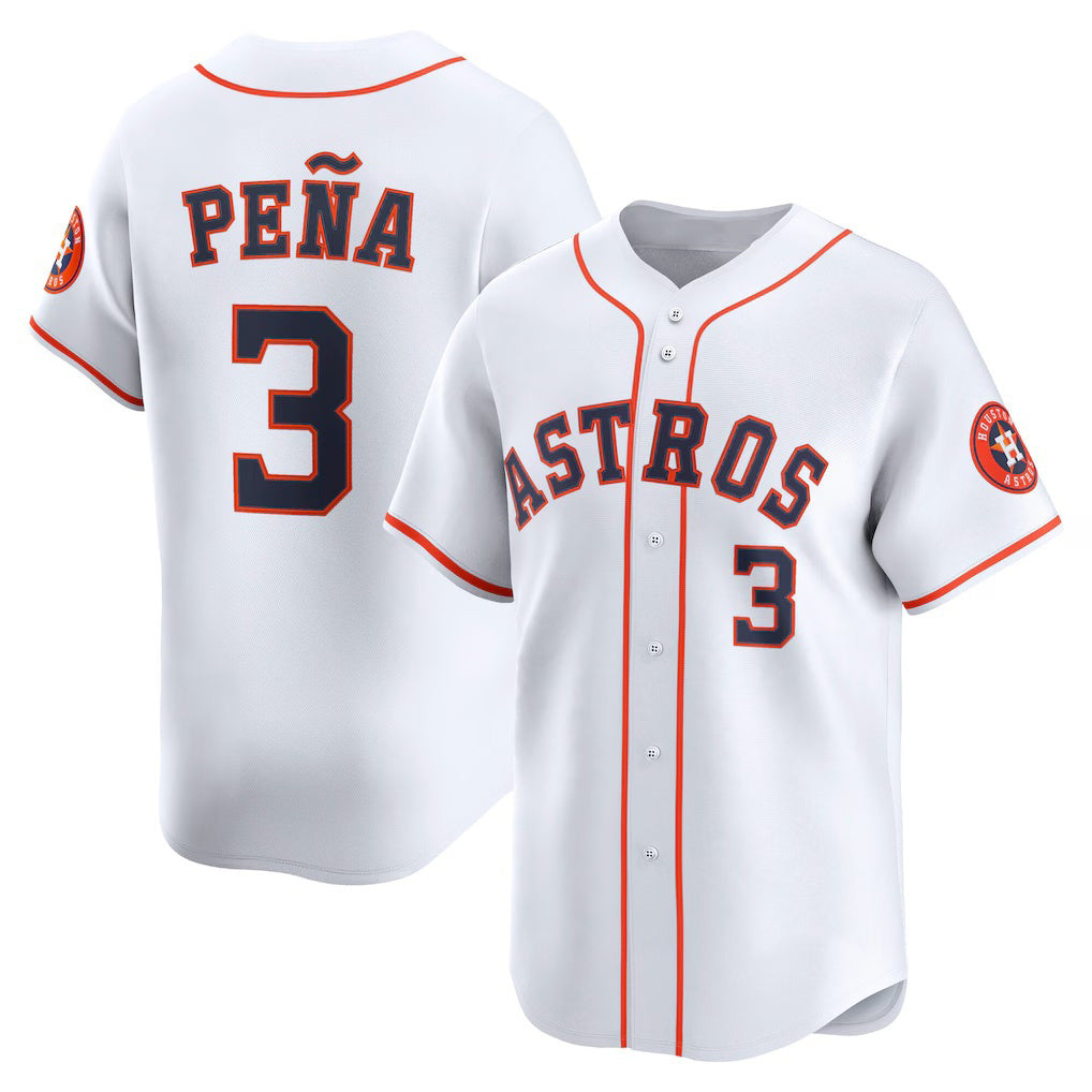 marshops Houston Astros #3 Jeremy Pe?a White  Home Limited Player Jersey
