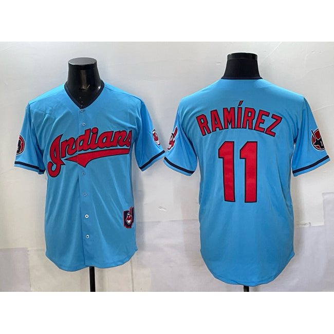 marshops Cleveland Guardians #11 Jos¨¦ Ram¨ªrez Blue  Vapor Premier Limited Stitched Jersey