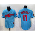 marshops Cleveland Guardians #11 Jos¨¦ Ram¨ªrez Blue  Vapor Premier Limited Stitched Jersey