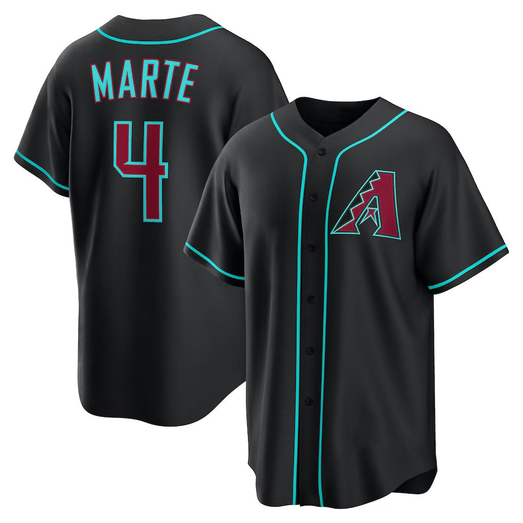 marshops Arizona Diamondbacks #4 Ketel Marte Black  Alternate Replica Jersey