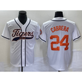 marshops Detroit Tigers #24 Miguel Cabrera White  Cool Base Stitched Jersey