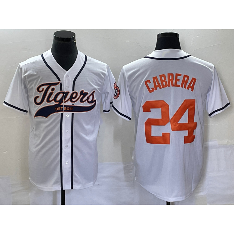 marshops Detroit Tigers #24 Miguel Cabrera White  Cool Base Stitched Jersey