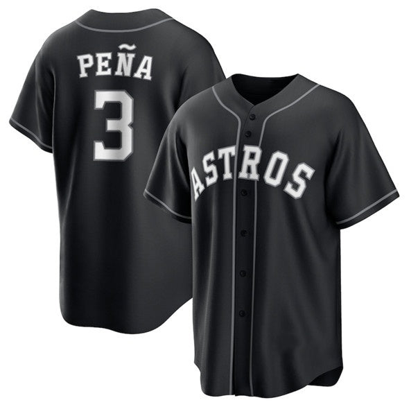 marshops Houston Astros #3 Jeremy Pena Black  Lights Out Limited Stitched Jersey