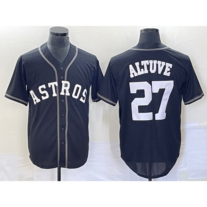 marshops Houston Astros #27 Jose Altuve Black  Cool Base Stitched Jersey