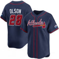 marshops Atlanta Braves #28 Matt Olson Navy  2025 Speedway Classic Alternate Limited Stitched Jersey