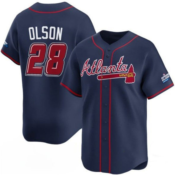 marshops Atlanta Braves #28 Matt Olson Navy  2025 Speedway Classic Alternate Limited Stitched Jersey