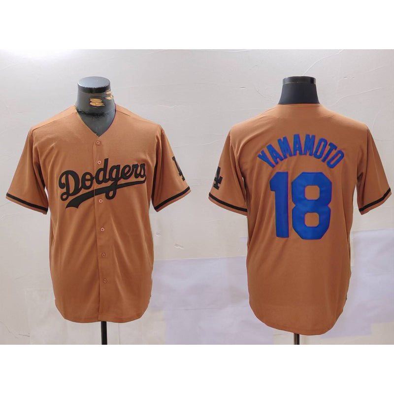 marshops Los Angeles Dodgers #18 Yoshinobu Yamamoto Olive  Cool Base Limited Stitched Jersey