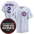 marshops Chicago Cubs #2 Nico Hoerner White  2025 World Tour Tokyo Series Home Stitched Jersey