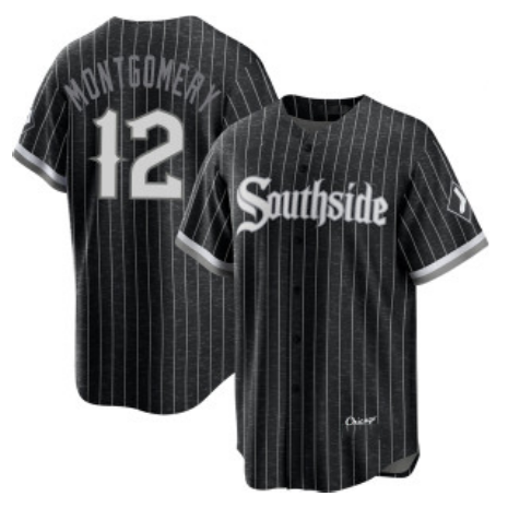 marshops  Chicago White Sox #12 Colson Montgomery Black  City Connect Cool Base Stitched Jersey