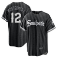 marshops  Chicago White Sox #12 Colson Montgomery Black  City Connect Cool Base Stitched Jersey