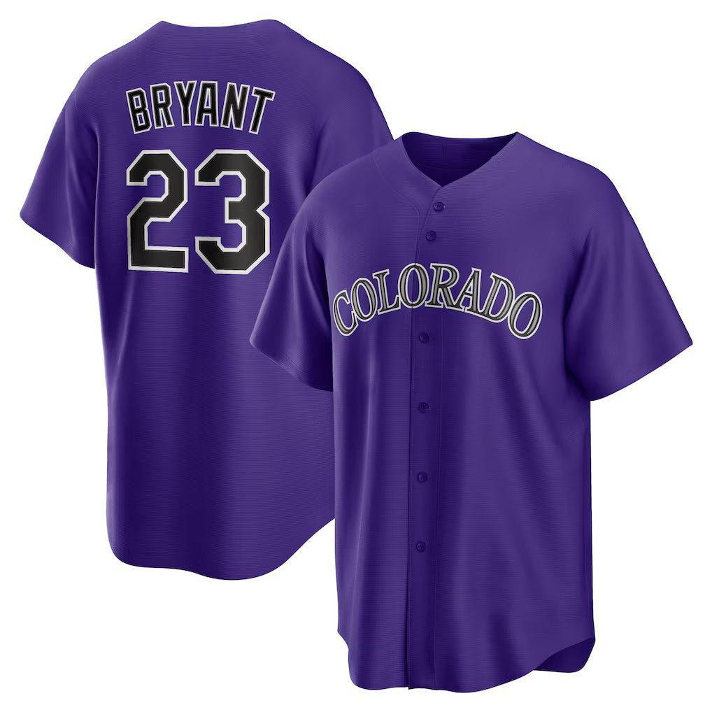 marshops Colorado Rockies #23 Kris Bryant Purple  Alternate Replica Player Jersey