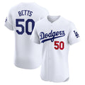 marshops Los Angeles Dodgers #50 Mookie Betts White  Home Elite Jersey