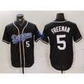 marshops Los Angeles Dodgers #5 Freddie Freeman Number Black  Cool Base With Patch Stitched Jerseys